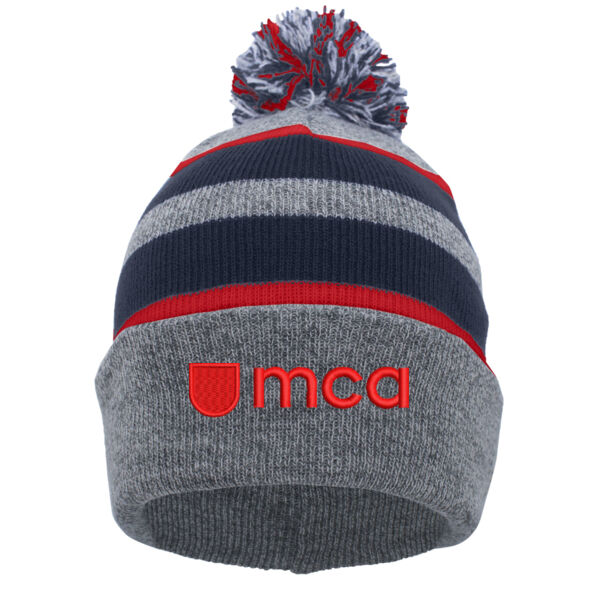 Pacific Headwear - Knit Fold Over Pom-Pom Beanie - Embroidered Logo Thumbnail