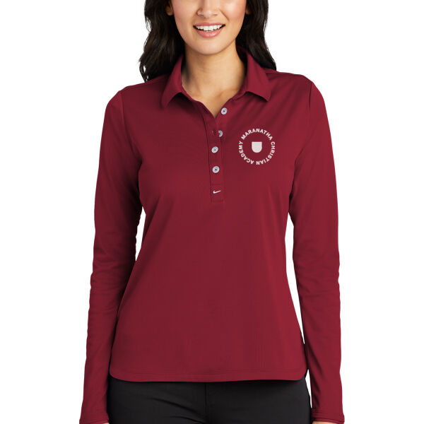Nike Ladies Long Sleeve Dri-FIT Stretch Tech Polo - Embroidered Logo Thumbnail