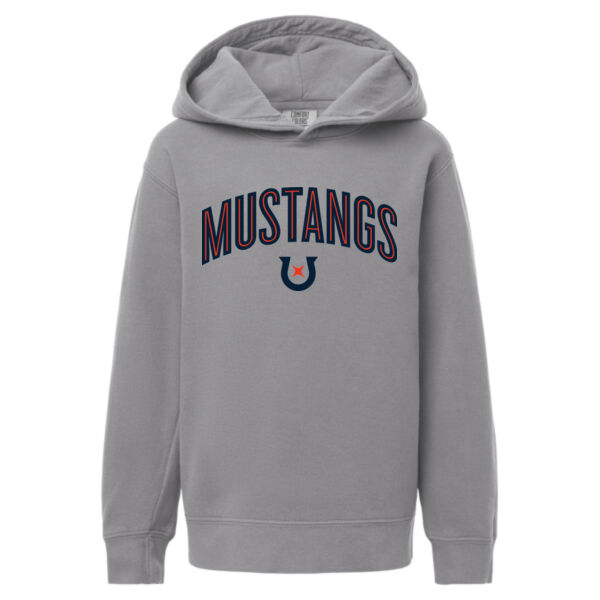 **CLOSEOUT ITEM** Garment-Dyed Youth Lightweight Fleece Hooded Sweatshirt - Printed Logo Thumbnail